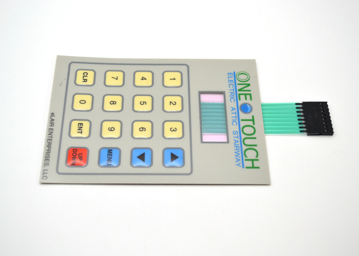 Flach/prägte Druckknopf-Membranschalter-Tastatur mit LCD-Anzeigen-Fenster